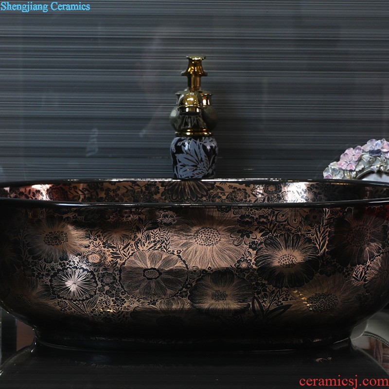 Gold cellnique simple vertical lavatory toilet lavabo ceramic bathroom hand wash basin pool floor