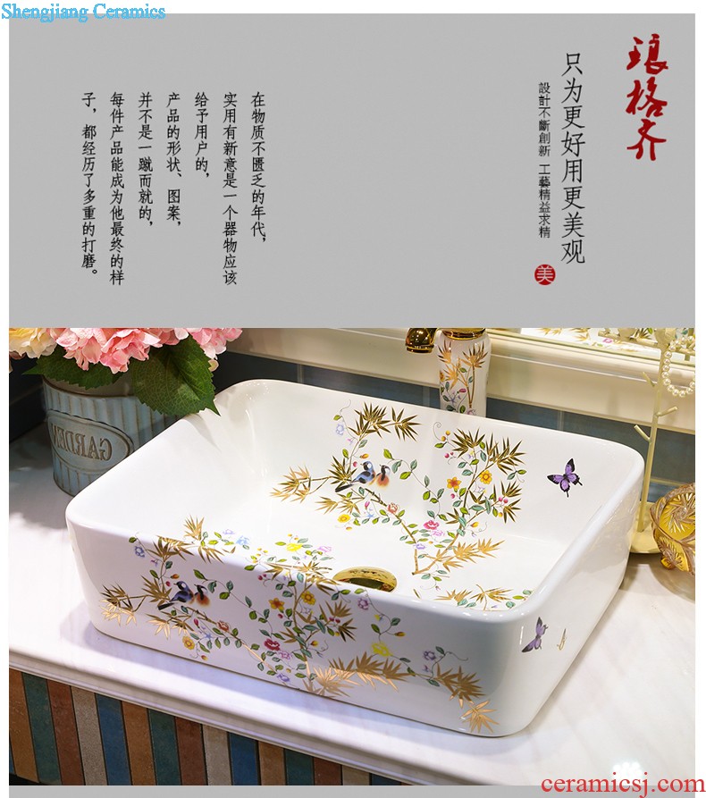 Koh larn, qi stage basin sink ceramic sanitary ware art basin bathroom sinks of the basin that wash a face Circular flower