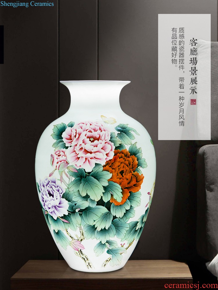 Blue and white flower arranging master of jingdezhen ceramics hand-painted large vases, Chinese style living room sofa decorative furnishing articles TV ark