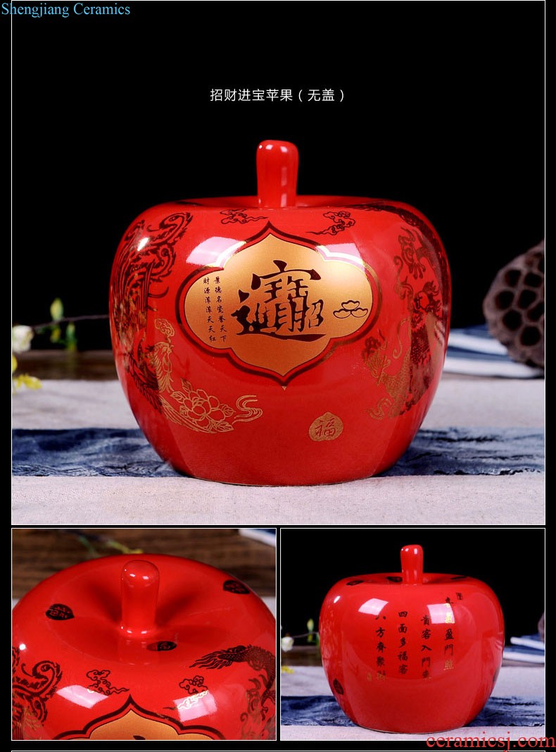 Jingdezhen ceramics China red longfeng f egg vase furnishing articles sitting room put vase modern home decoration