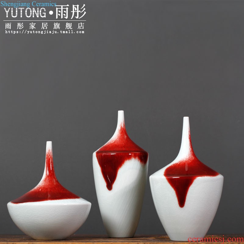 Rain tong home | jingdezhen ceramics kiln to manually change the mysterious style flower furnishing articles of modern Chinese style home