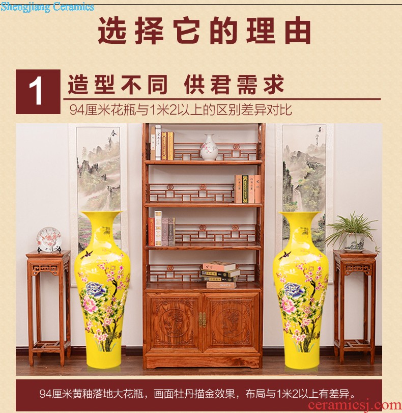 Jingdezhen ceramics famous hand-painted splendor in landing big vase high place large sitting room porch decoration