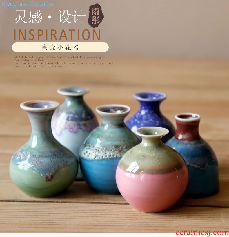 Jingdezhen porcelain pot hand-painted scenery zen model metal accessories decorative crafts vase furnishing articles sitting room