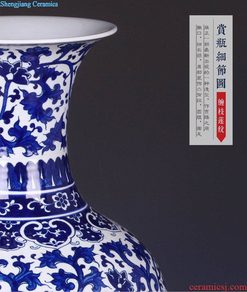 Jingdezhen ceramics furnishing articles TV ark blue and white porcelain vase and the new Chinese style household flower arrangement sitting room adornment