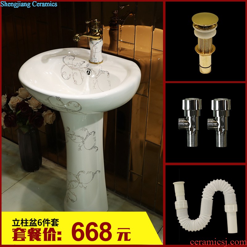 Gold cellnique garden ceramics basin ground column pillar lavabo lavatory outdoor garden column pool