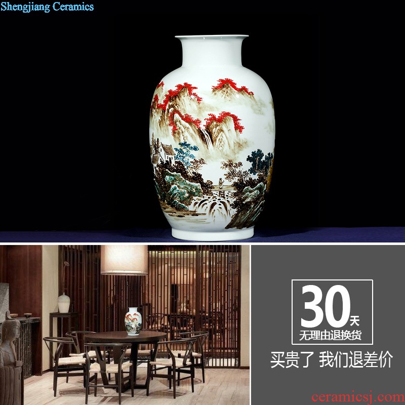 Amorous feelings of jingdezhen ceramics hand-painted songjiang vase furnishing articles New Chinese style household TV ark sitting room adornment