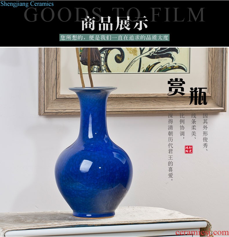 Jingdezhen ceramics vase imitation qianlong colored enamel vase retro flower arranging place Chinese style household ornaments