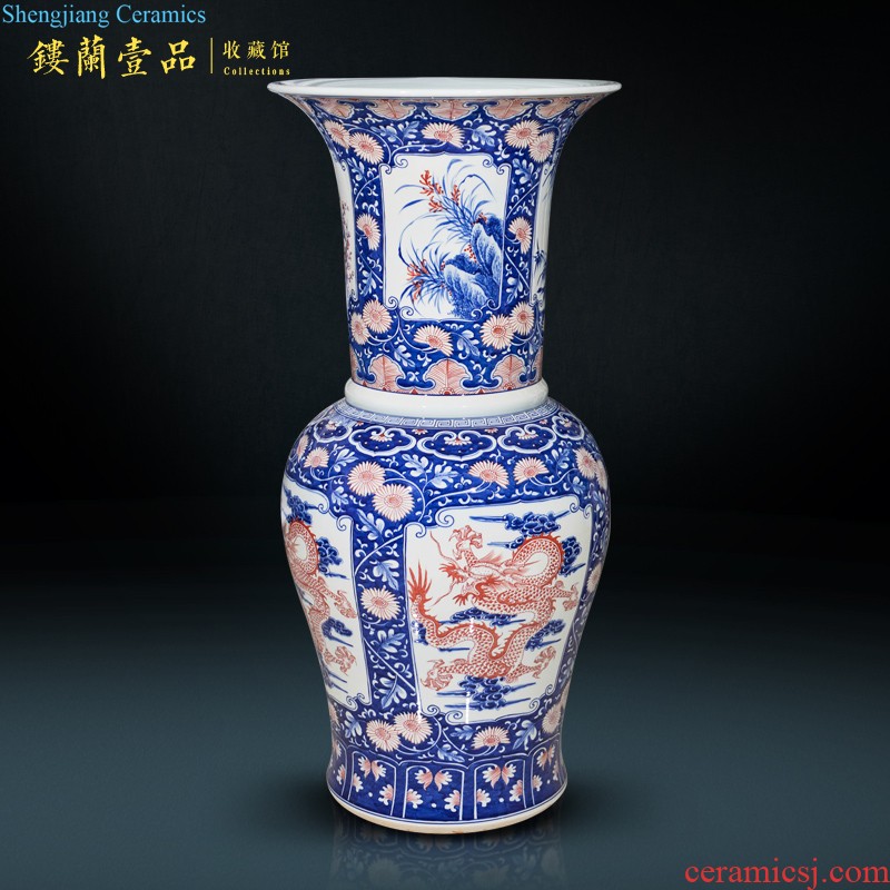 Jingdezhen ceramics Imitation of the qing yongzheng pastel sea dragon bell The sitting room home decoration collection furnishing articles