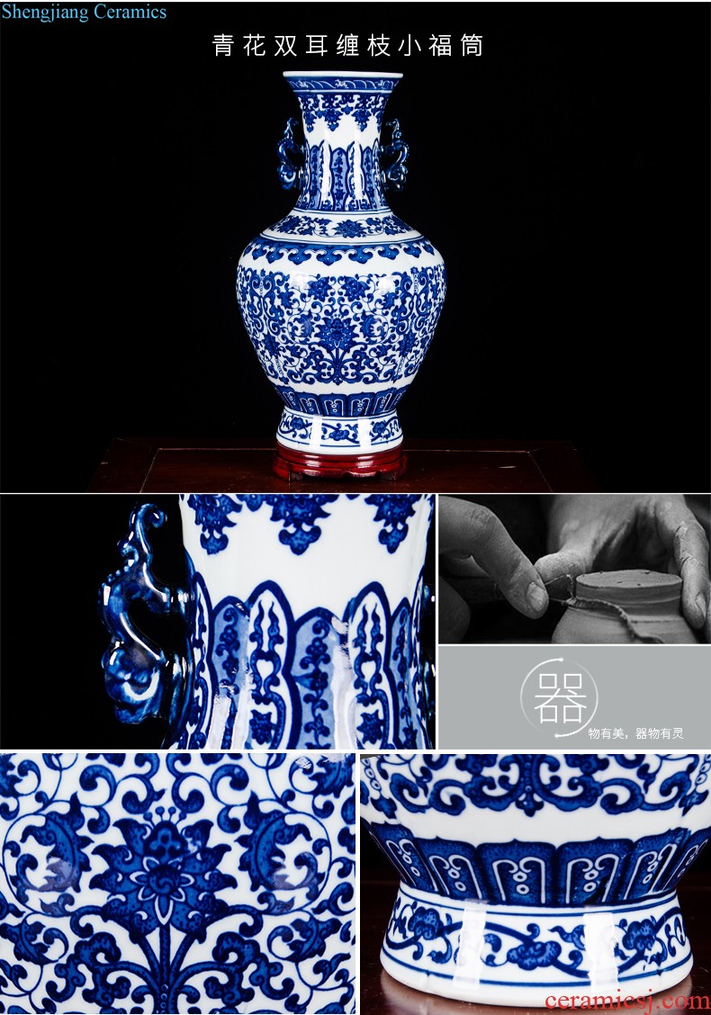 Hg23 jingdezhen ceramics water point pen container four treasures of the study room home desk of peach blossom decoration indoor furnishing articles