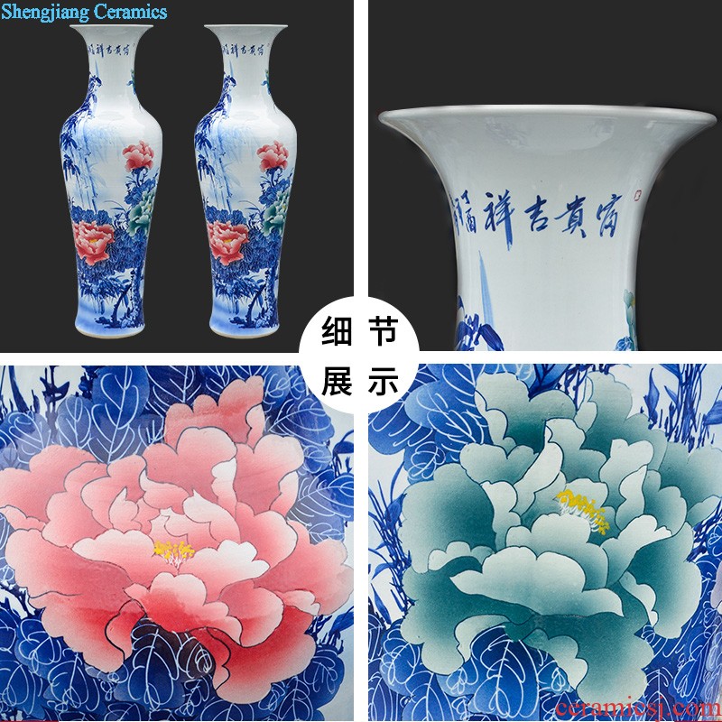 Jingdezhen ceramics of large Chinese style antique hand-painted imitation Ming blue and white porcelain vase sitting room adornment high furnishing articles