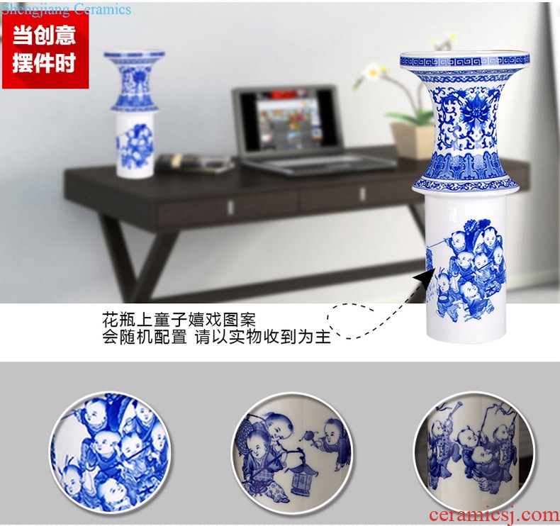 Jingdezhen ceramics famous master manual hand-painted knife clay powder enamel vase Chinese sitting room adornment is placed