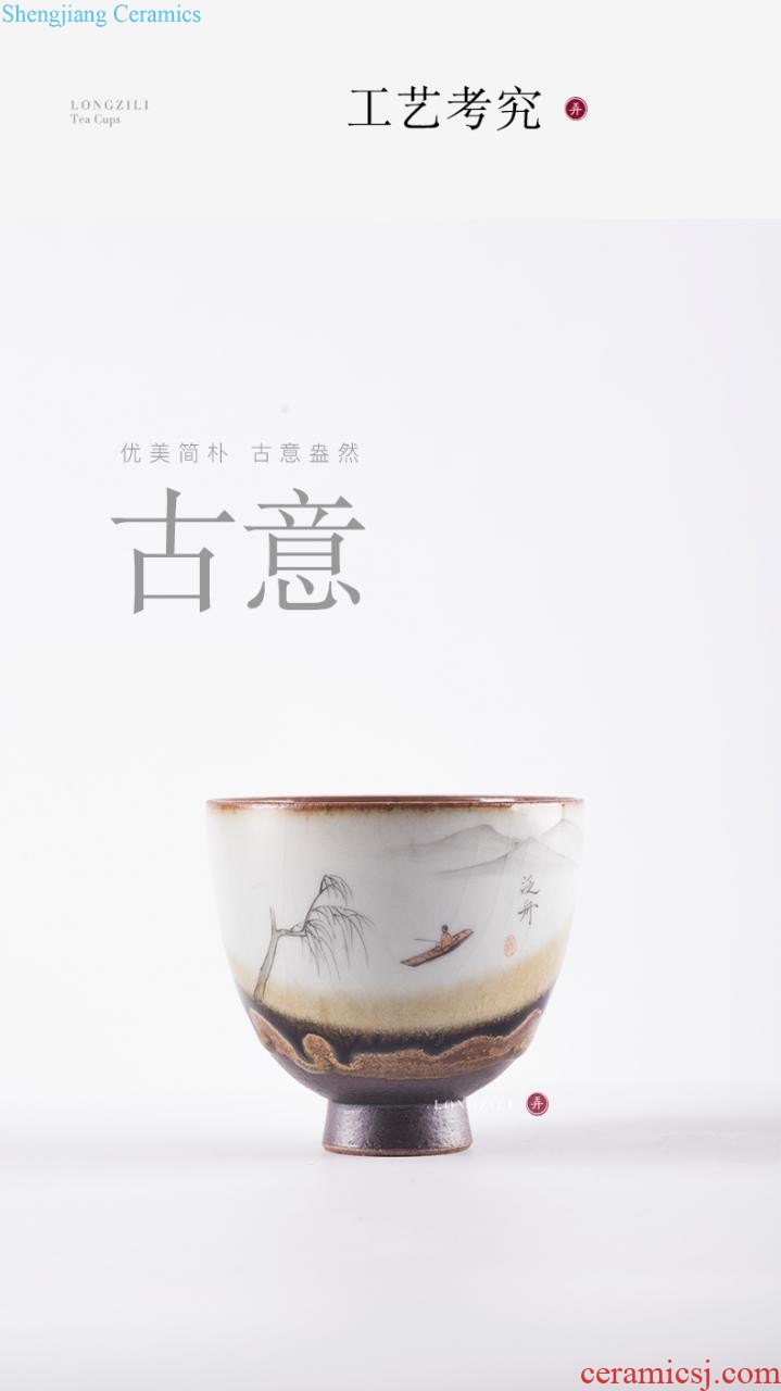 Household ceramic cups jingdezhen kung fu tea set manual white porcelain bowl tea sample tea cup, master cup small single cup