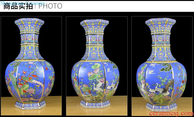 Jingdezhen chinaware paint colored enamel vase sitting room of Chinese style restoring ancient ways porch large home furnishing articles