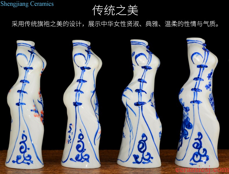 Three Yang kaitai, jingdezhen ceramics kiln rich ancient frame vase Chinese style restoring ancient ways sitting room adornment handicraft furnishing articles