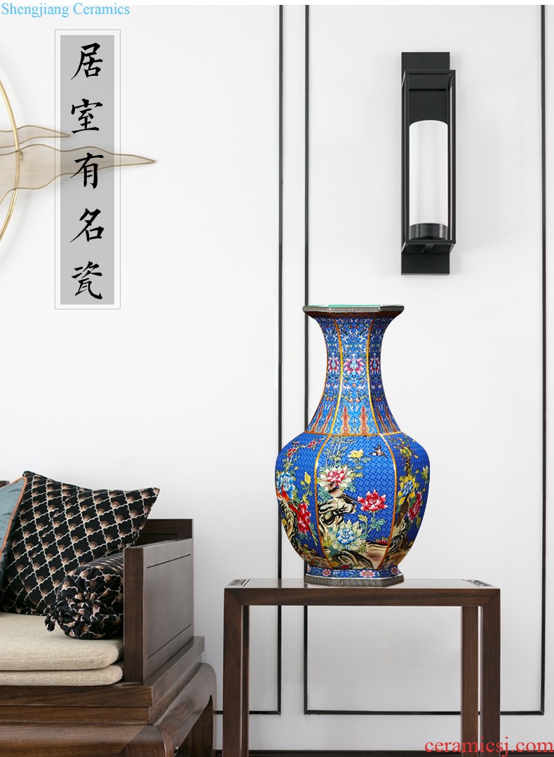 Jingdezhen ceramics of large vases, large hand-painted scenery sitting room of Chinese style household decorations manual quiver