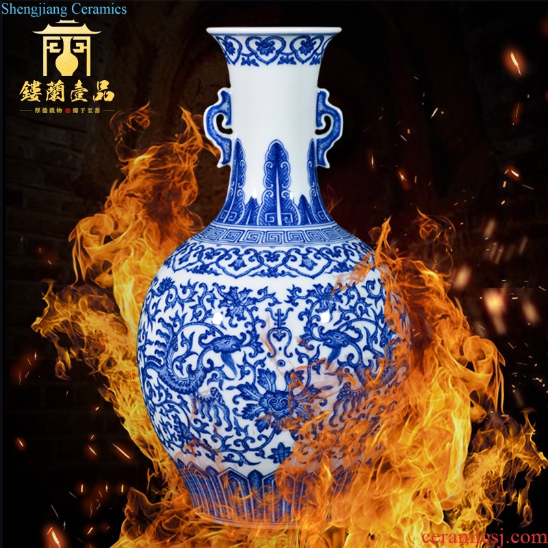 Jingdezhen ceramics antique blue-and-white bucket color of Chinese style furnishing articles of porcelain household hang dish hanging decorations of marriage