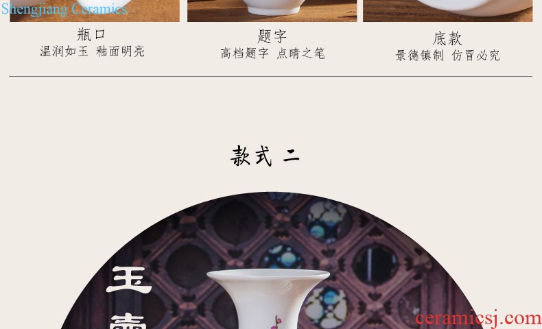 Jingdezhen ceramics white eggshell creative floret bottle sitting room adornment hydroponic flower arrangement furnishing articles of modern art