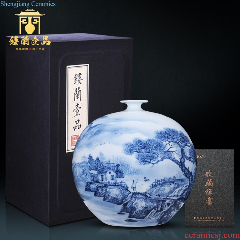 Jingdezhen ceramics hand-painted famille rose flower arranging large vases, sitting room of Chinese style household adornment desktop TV ark furnishing articles