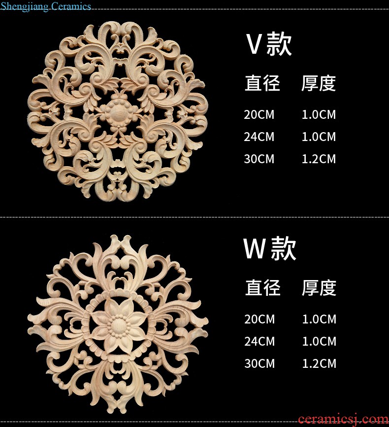 European decals flower piece of solid wood decorative woodcarving dongyang woodcarving wall decals furniture cabinet decorative decal Chinese background