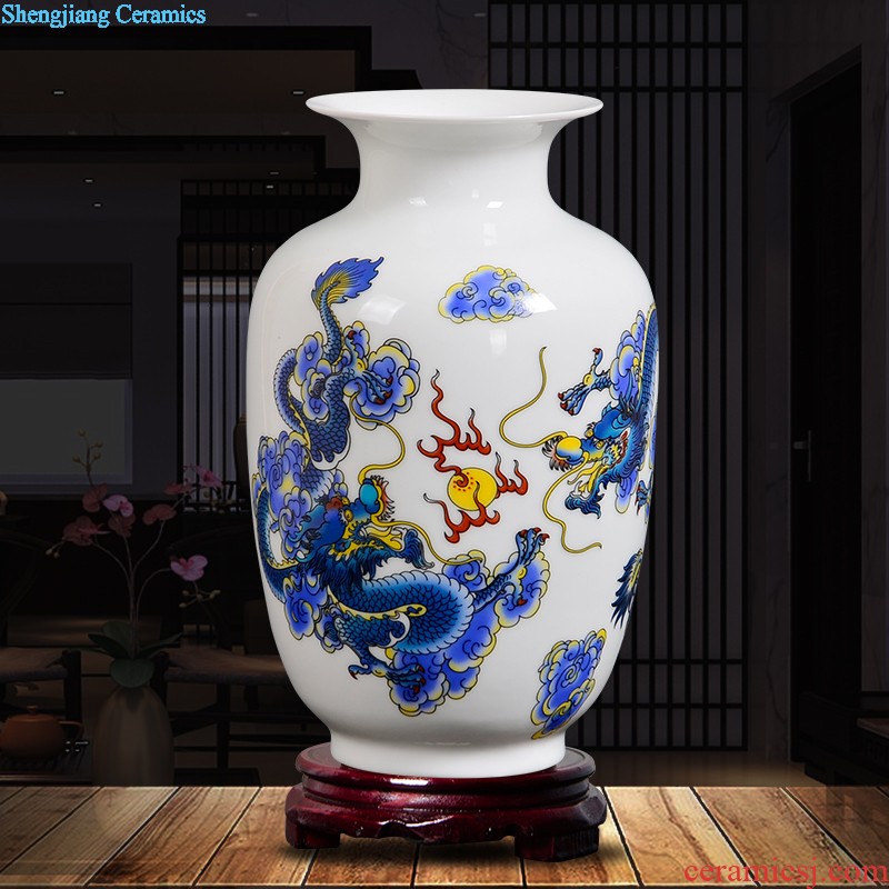 Famous jingdezhen ceramics powder enamel vase flower arranging place Chinese style household living room TV cabinet decoration process