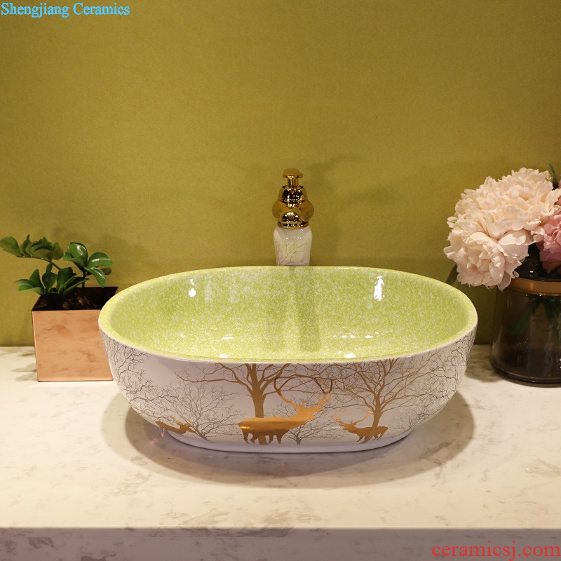 Retro ceramic toilet wash basin The stage basin sink European small household art basin of creative circle