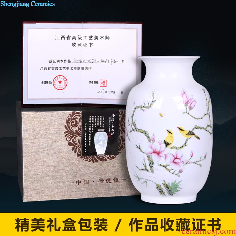 Jingdezhen ceramic hand-painted antique vase The bucket of floral organ The sitting room TV ark flower arranging mesa place ornament