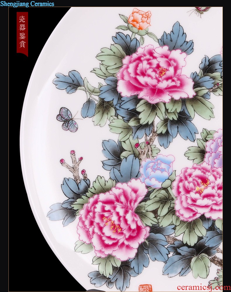 Jingdezhen ceramics peony landing large vases, sitting room of Chinese style household decorations hotel housewarming furnishing articles