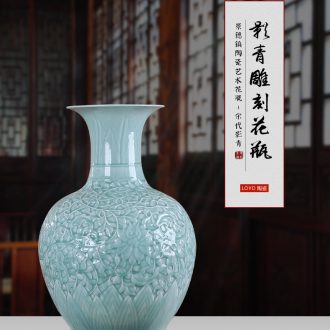 Jingdezhen ceramics hand-painted vases bamboo wind ornament New Chinese style household decoration decoration sitting room