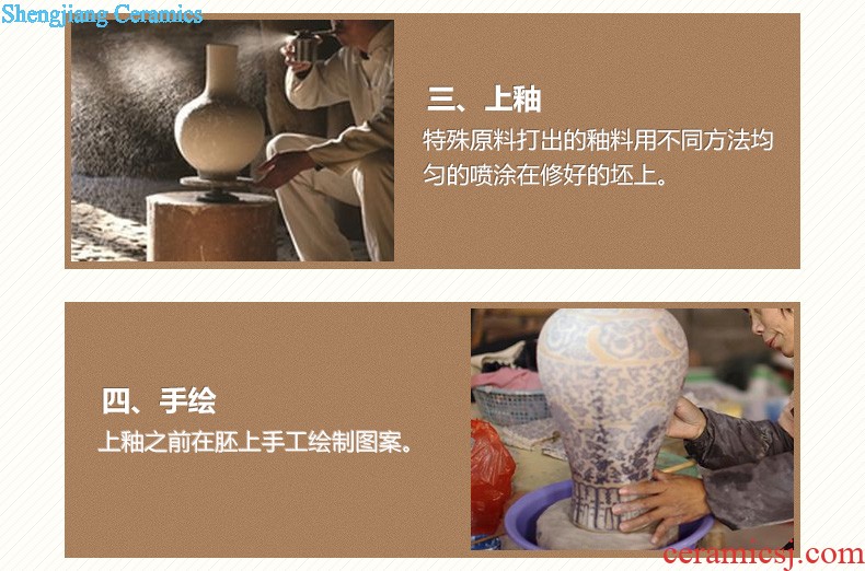 Jingdezhen ceramics has a long history in the masters hand draw the French blue and white porcelain vase sitting room hotel decoration furnishing articles