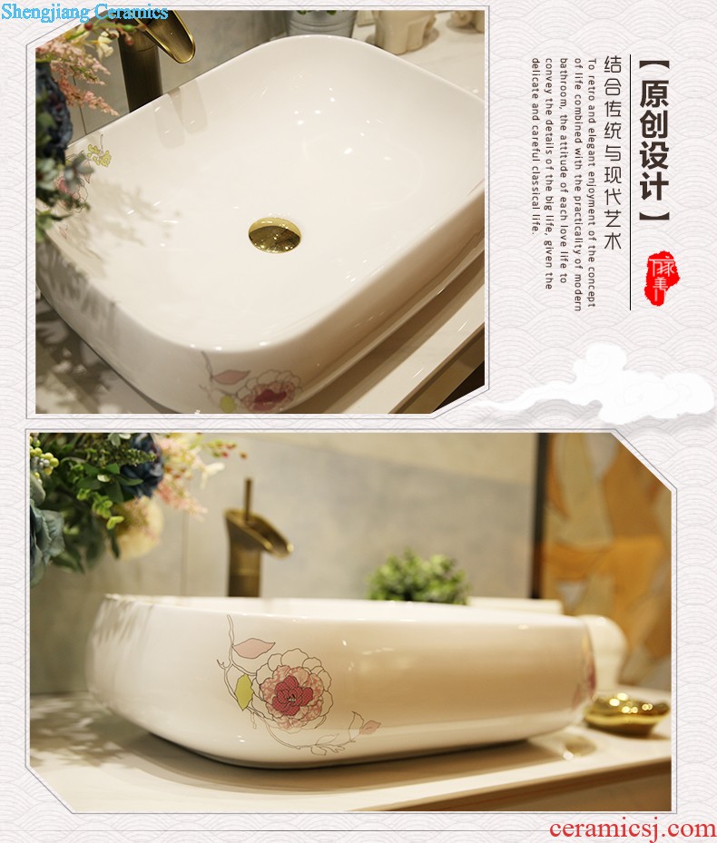 M the pillar type lavatory jingdezhen ceramic basin one-piece art pillar lavabo vertical landing platform