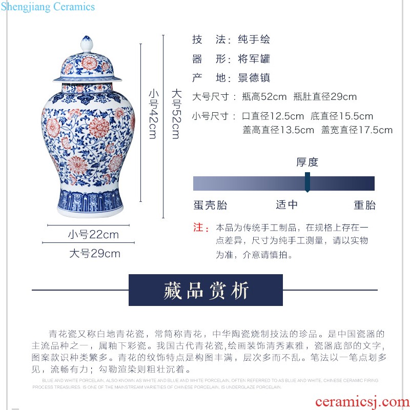 Jingdezhen blue and white f-fook gourd vases home sitting room hand antique ceramics craft ornaments furnishing articles