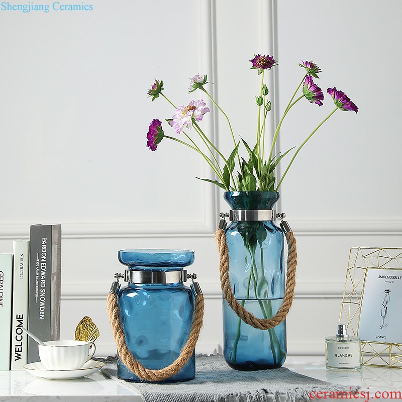 Contemporary and contracted ceramic vase furnishing articles sitting room flower arranging, creative water transfer printing vase household adornment furnishing articles