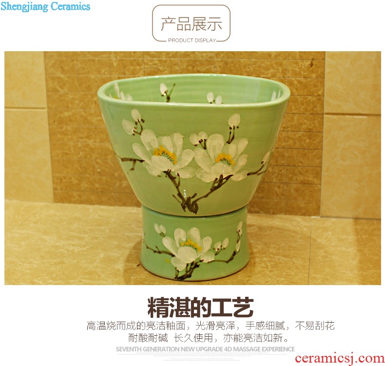 Koh larn, qi Increase the square on the art of jingdezhen ceramic bowl lavatory sink basin Platinum peony