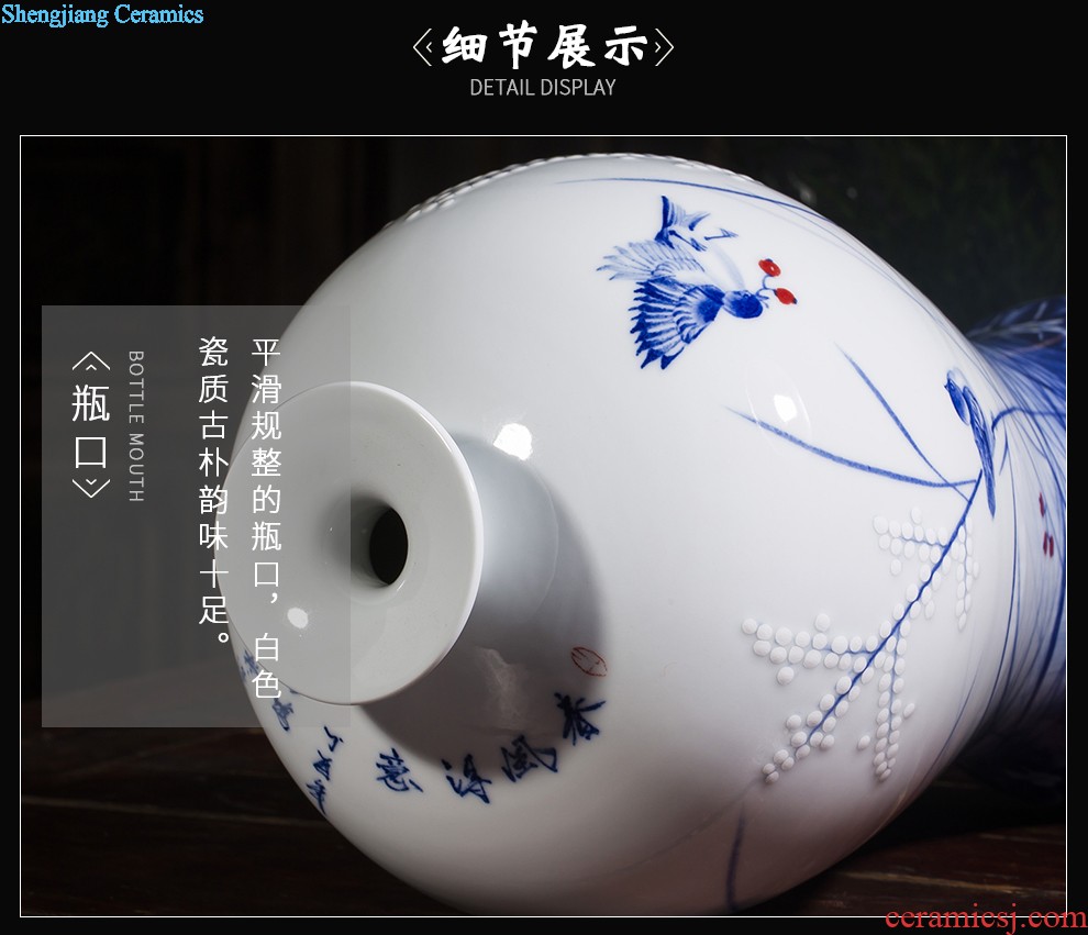 Cb26 large aquarium feng shui landing large hotel furnishing articles of jingdezhen ceramic fish bowl tortoise to heavy cylinder porcelain