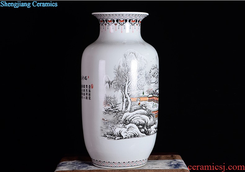 Jingdezhen ceramics hand carved vase li bai will be Chinese style porch decoration crafts are sitting room into the wine