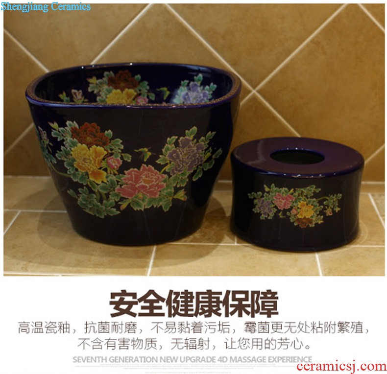 Koh larn, qi ceramic sanitary ware of toilet stage basin sink toilet lavatory basin hand-painted plum blossom