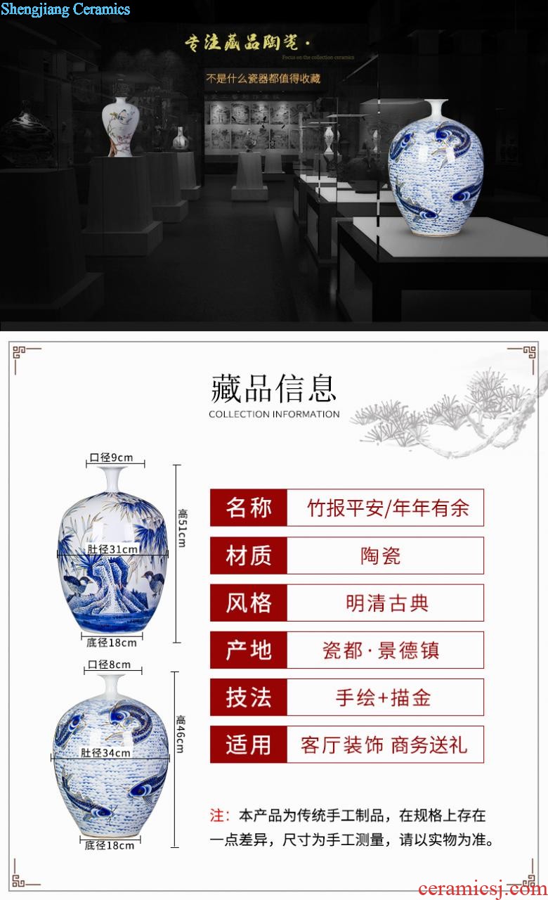 Jingdezhen ceramics hand-painted color ink landscape painting of large vase sitting room place hotel css0 ornament