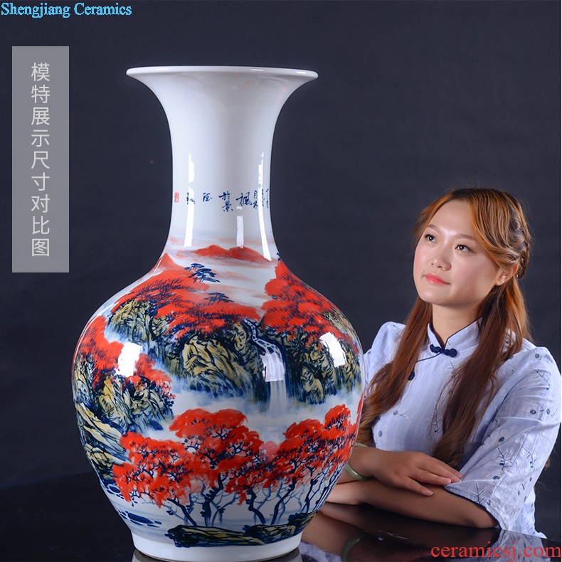 Antique porcelain qianlong pastel spring of the four seasons with vase home sitting room adornment is placed process of jingdezhen ceramics