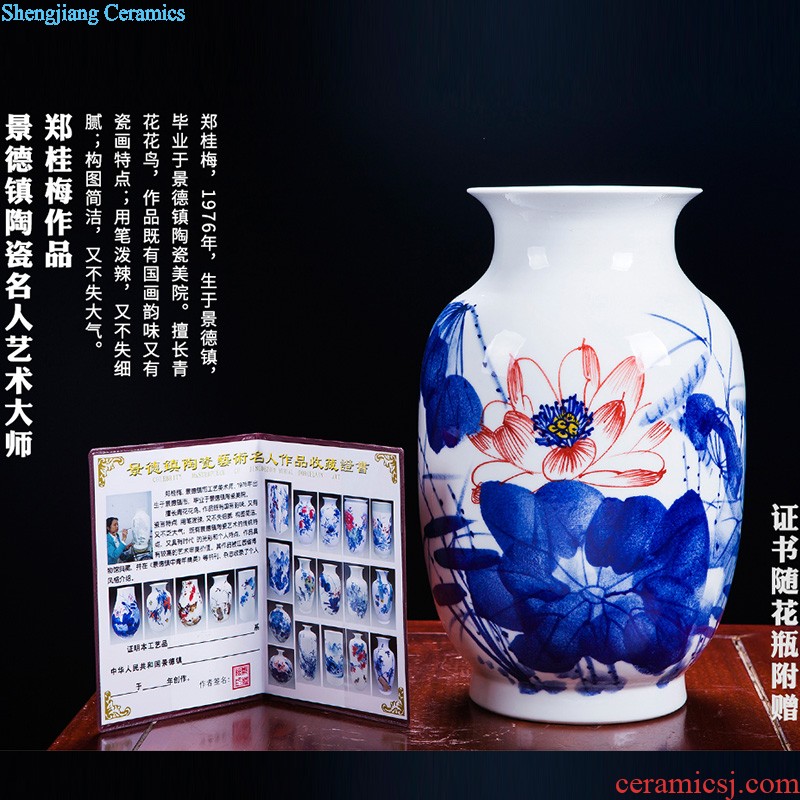 Jingdezhen ceramics hand-painted color ink every year more than the French vase hotel family sitting room adornment is placed