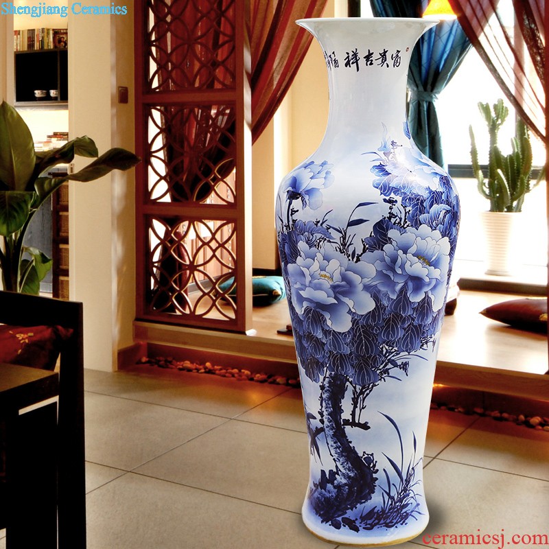 New Chinese style household 319 jingdezhen ceramic vase sitting room adornment handicraft furnishing articles porcelain crystal glaze flower arrangement