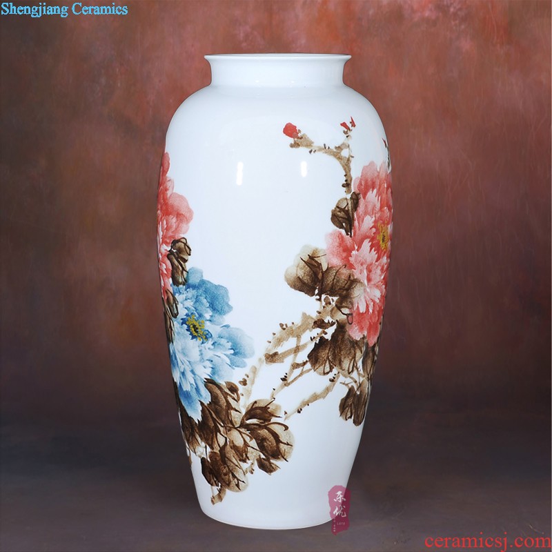 Jingdezhen ceramics Antique hand-painted landscape general pot of blue and white porcelain vase household adornment handicraft furnishing articles