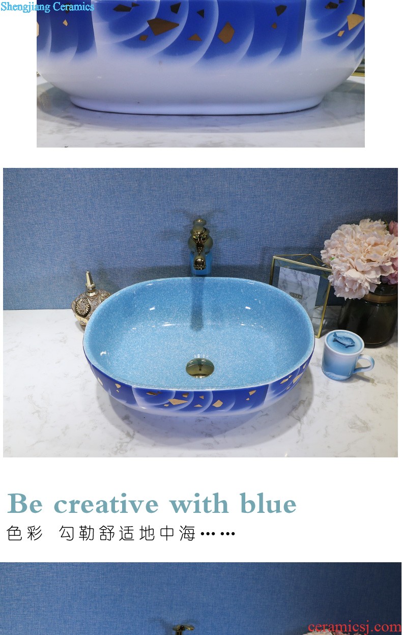 Ceramic lavabo European pillar basin one floor balcony art restores ancient ways household bathroom sink