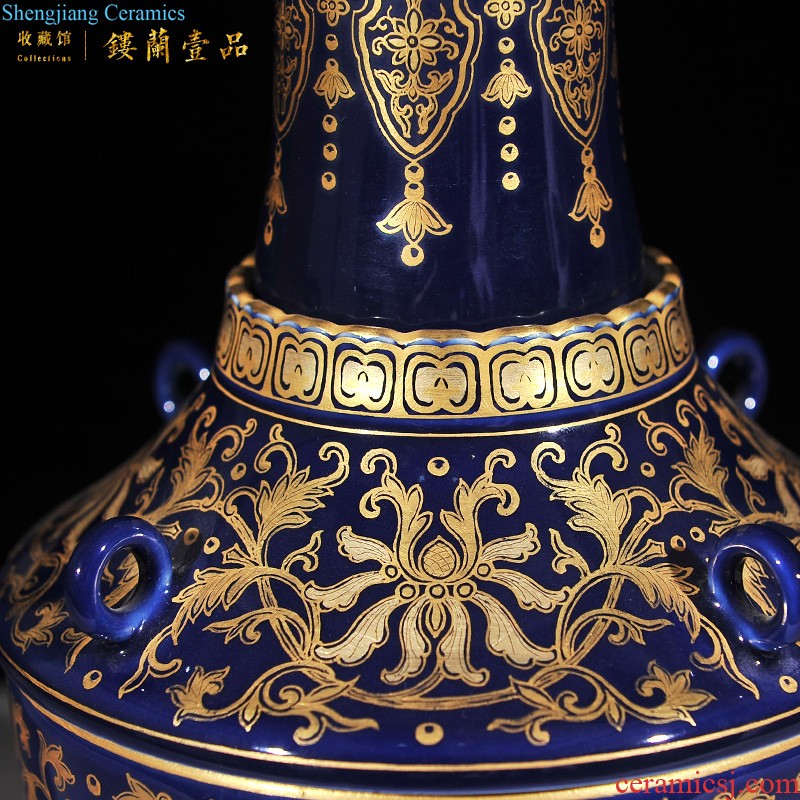 Jingdezhen imperial kiln chinaware imitation qing qianlong pastel the eight immortals birthday grain lantern sitting room adornment home furnishing articles