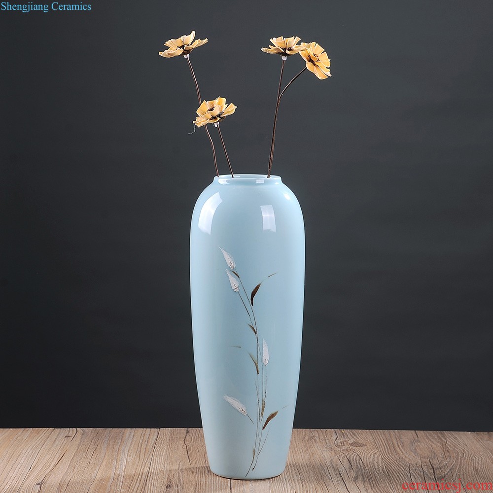 Jingdezhen ceramics vase furnishing articles flower arranging new Chinese style household sitting room ark hand-painted porcelain decoration process