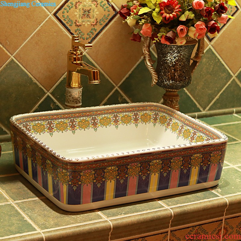 Hand on the blue and white porcelain basin of Chinese style gold cellnique jingdezhen ceramic washbasin small family Chinese wind lavabo