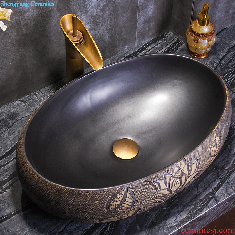 Koh larn tile neat package mail archaize of jingdezhen ceramic art basin of the basin that wash a face lavatory basin A067 on stage