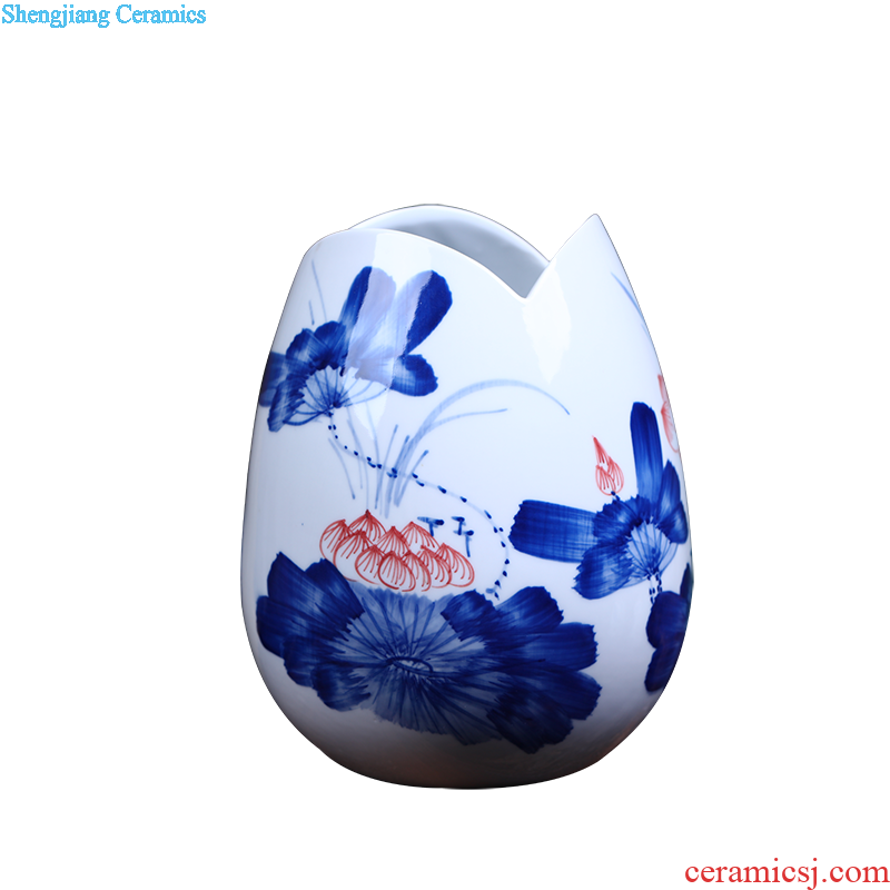 Jingdezhen ceramics vase furnishing articles pastel landscape flower arranging, new Chinese style household living room TV ark adornment