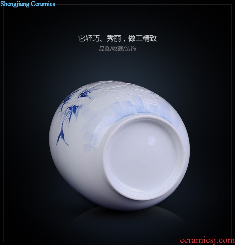 Jingdezhen ceramics vase Hand painted blue and white porcelain chun connect FuXin Chinese style decoration crafts are sitting room