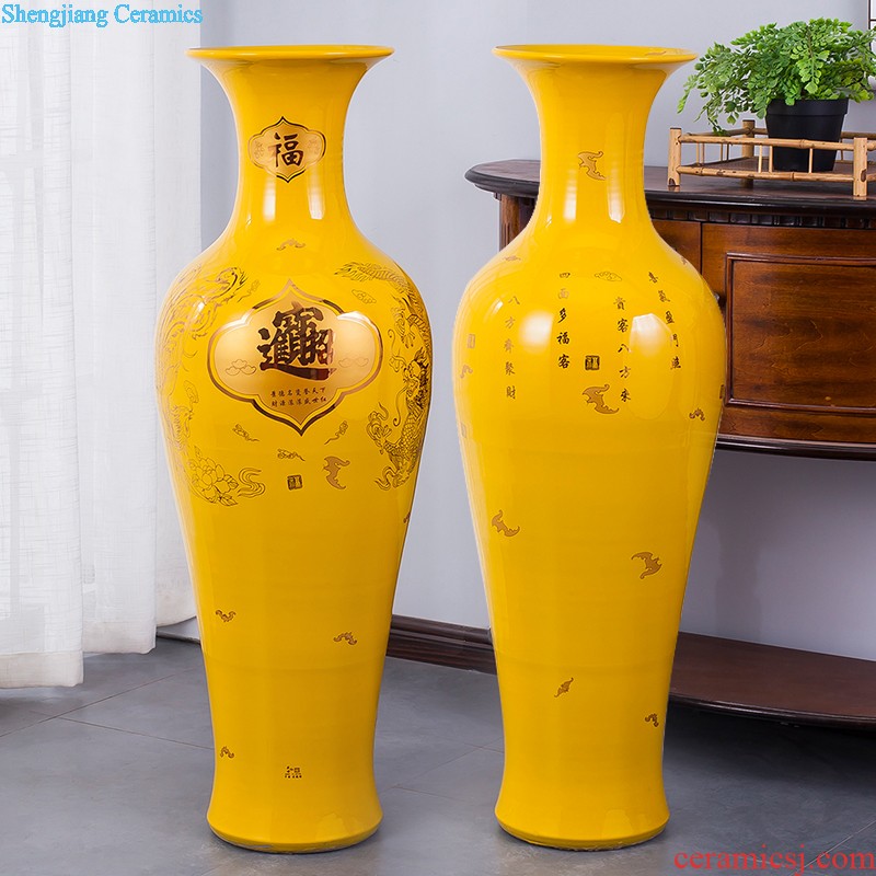 Jingdezhen ceramics Guo Pushan hand-painted pastel of large vases, flower arrangement of Chinese style living room a study place