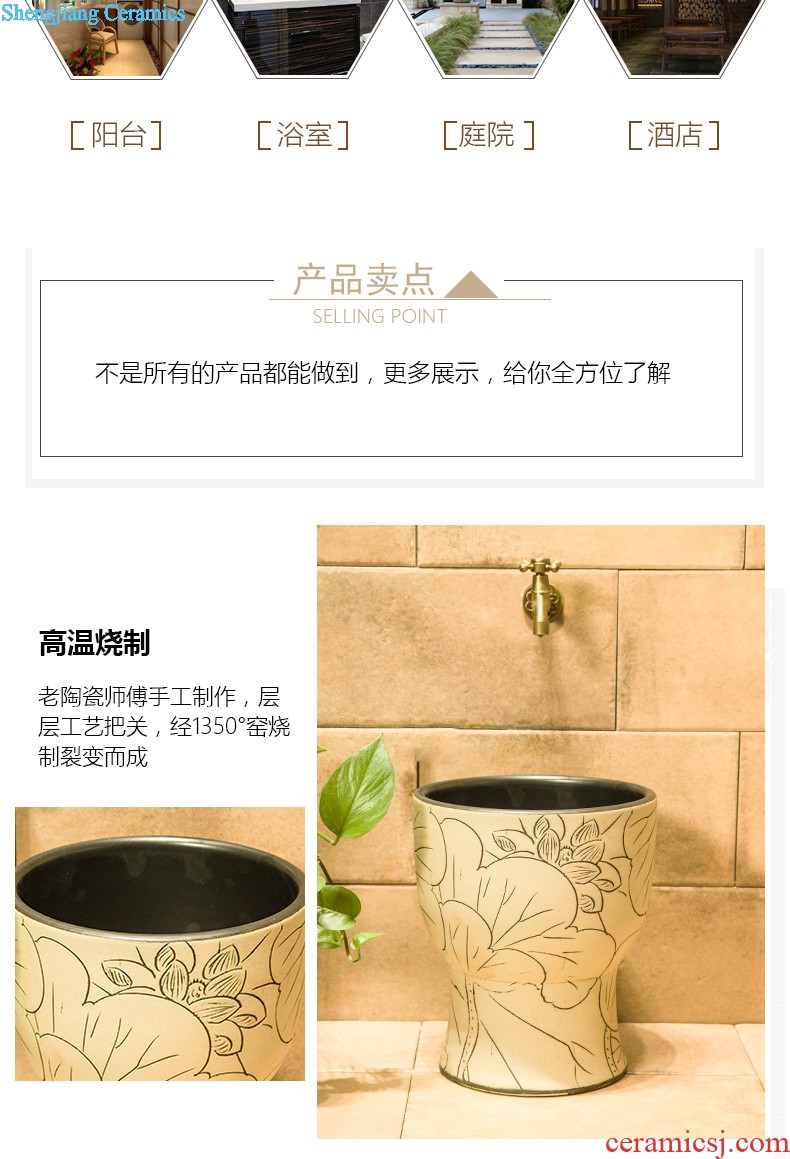 Koh larn, qi Jingdezhen ceramic lavabo A022 stage basin basin is the basin that wash a face carved art restoring ancient ways